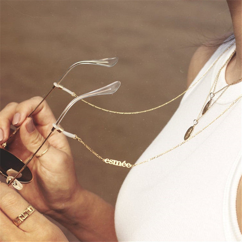 Stainless Steel English Name Custom Glasses Chain Stainless Steel English Name Custom Glasses Chain